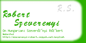 robert szeverenyi business card